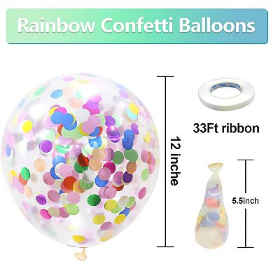 60 Pcs Rainbow Confetti Balloons in Assorted Colors for Birthday Bridal ...