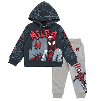 Marvel Spider-Verse Miles Morales Fleece 2 pc Hoodie and Pants Set