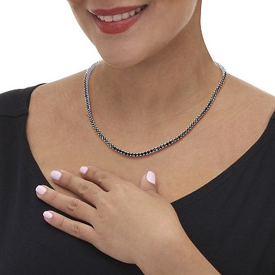 PalmBeach Jewelry Round Black Cubic Zirconia Tennis Necklace 18-inch