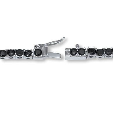 PalmBeach Jewelry Round Black Cubic Zirconia Tennis Necklace 18-inch