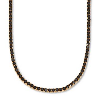 PalmBeach Jewelry Round Black Cubic Zirconia Tennis Necklace 18-inch