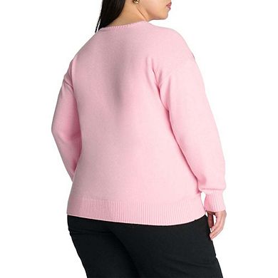 ELOQUII Women's Plus Size Big Heart Sweater