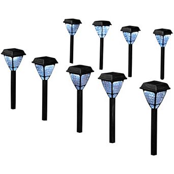 BrylaneHome Black Solar Lights, Set Of 8