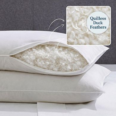 BrylaneHome 2-Pack Quilless Feather-Filled Pillows