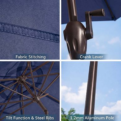 BrylaneHome 61/2' X 10' Oversized Rectangular Umbrella