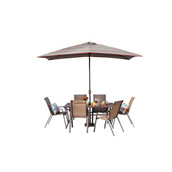 BrylaneHome 61/2' X 10' Oversized Rectangular Umbrella