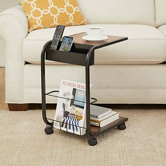 BrylaneHome Rolling Side Table
