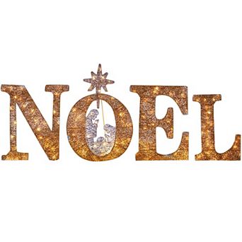 BrylaneHome 46 Pre-Lit Noel Sign