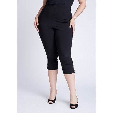 ELOQUII Women's Plus Size Slim Stretch Capri