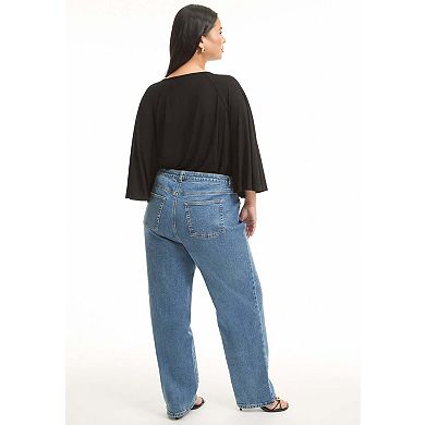 June & Vie Women's Plus Size June Fit High-Rise Straight-Leg Stretch Jeans