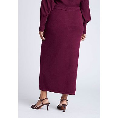 ELOQUII Women's Plus Size Sweater Column Skirt