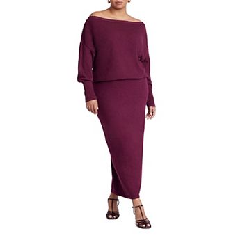 ELOQUII Women's Plus Size Sweater Column Skirt