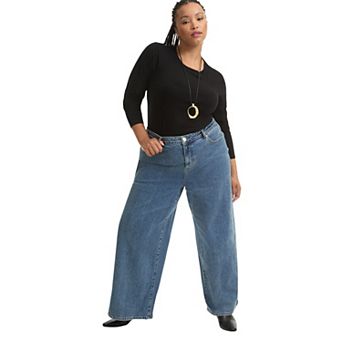 June + Vie Women's Plus Size Curvie-Fit High-Rise Jeans