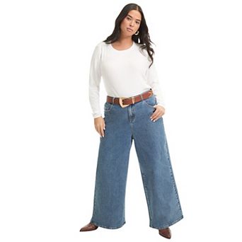 June + Vie Women's Plus Size June Fit High-Rise Jeans