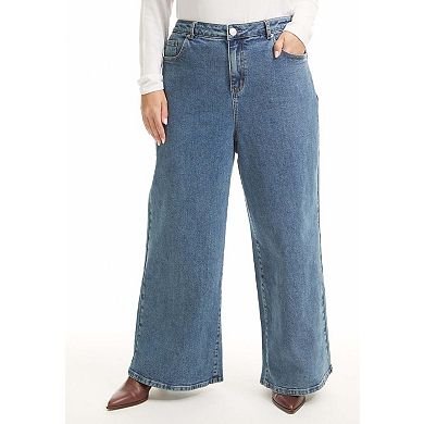 June & Vie Women's Plus Size June Fit High-Rise Jeans