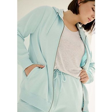 ellos Plus Size Fleece Zip Up Hoodie