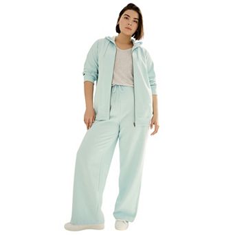 ellos Plus Size Fleece Zip Up Hoodie