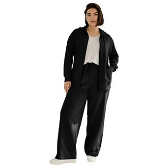 ellos Plus Size Fleece Zip Up Hoodie