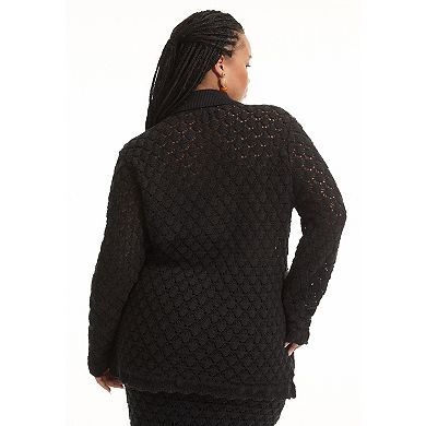 June + Vie Women's Plus Size Button-Down Collared Shirt