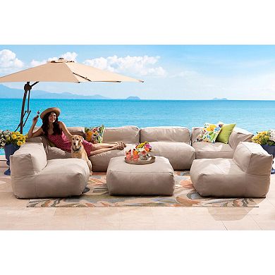BrylaneHome Indoor/Outdoor Santorini Modular Corner Patio Chair