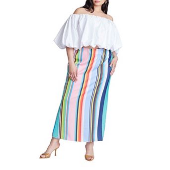 ELOQUII Women's Plus Size Satin Maxi Skirt