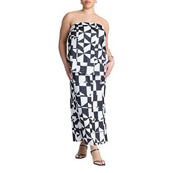 ELOQUII Women's Plus Size Satin Maxi Skirt