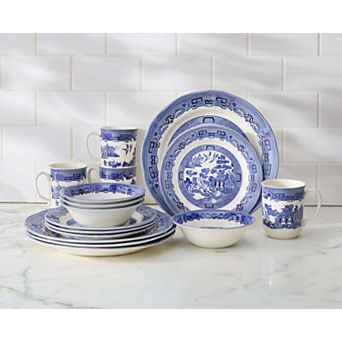BrylaneHome 16 pc Blue Willow Dinnerware Set