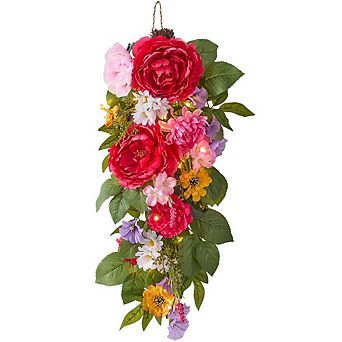 BrylaneHome Pre-Lit Mia Spring 26 Swag