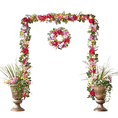 BrylaneHome Pre-Lit Mia Spring 26 Swag