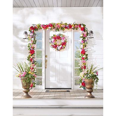 BrylaneHome Pre-Lit Mia Spring 26"" Swag