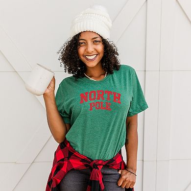 North Pole Varsity Arched Distressed - Women's Short Sleeve Graphic T-Shirt