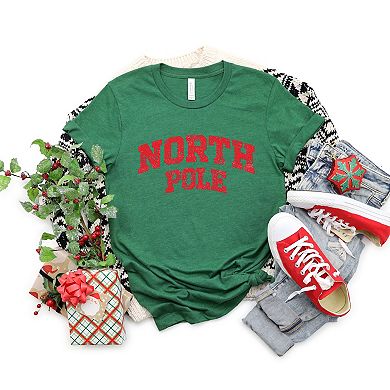 North Pole Varsity Arched Distressed - Women's Short Sleeve Graphic T-Shirt