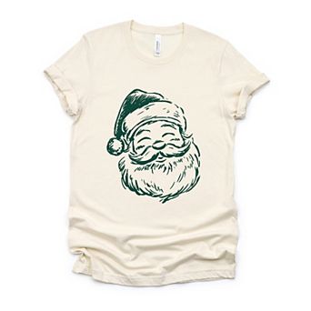 Santa Outline Green - Women's Short Sleeve Graphic T-Shirt