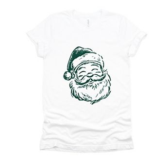 Santa Outline Green - Women's Short Sleeve Graphic T-Shirt