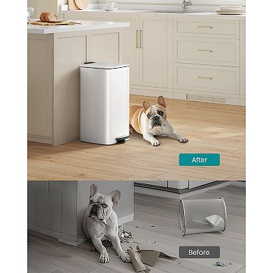 Modern Trash Can with Non-Slip Base and Quiet Soft-Close Lid