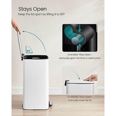 Modern Trash Can with Non-Slip Base and Quiet Soft-Close Lid