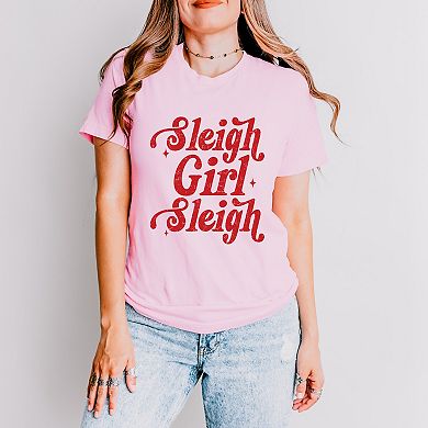 Sleigh Girl Sleigh Sparkle Distressed - Women's Short Sleeve Graphic T-Shirt