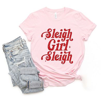 Sleigh Girl Sleigh Sparkle Distressed - Women's Short Sleeve Graphic T-Shirt