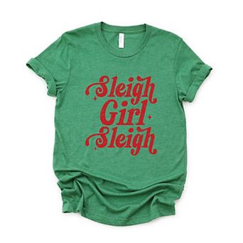 Sleigh Girl Sleigh Sparkle Distressed - Women's Short Sleeve Graphic T-Shirt