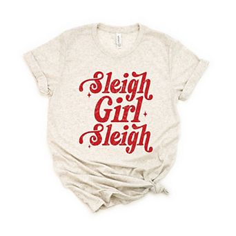 Sleigh Girl Sleigh Sparkle Distressed - Women's Short Sleeve Graphic T-Shirt