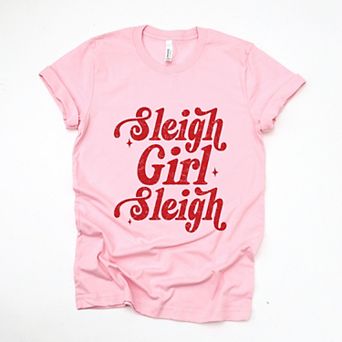Sleigh Girl Sleigh Sparkle Distressed - Women's Short Sleeve Graphic T-Shirt