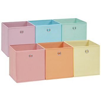Multicolor Storage Cubes, 6-Pack for Closet, Study, or Cube Organizer Cabinets