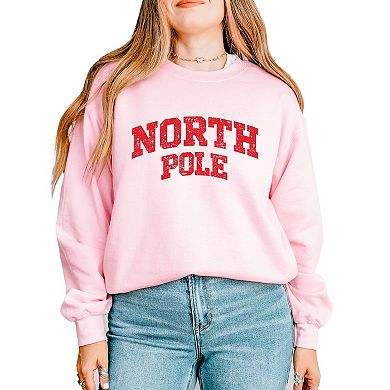 North Pole Varsity Arched Distressed - Women's Graphic Sweatshirt