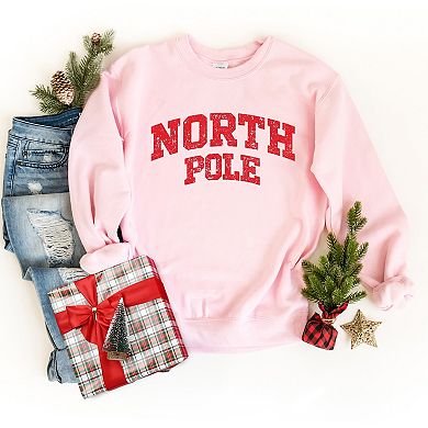 North Pole Varsity Arched Distressed - Women's Graphic Sweatshirt
