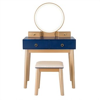 Costway Vanity Makeup Table Touch Screen 3 Lighting Modes Dressing Table Set