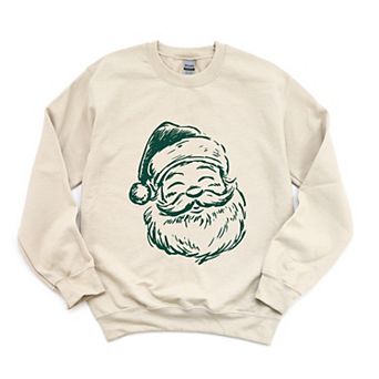 Santa Outline Green - Women's Graphic Sweatshirt