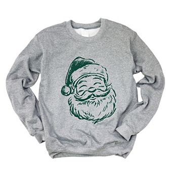 Santa Outline Green - Women's Graphic Sweatshirt