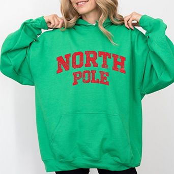 North Pole Varsity Arched Distressed - Women's Graphic Hoodie
