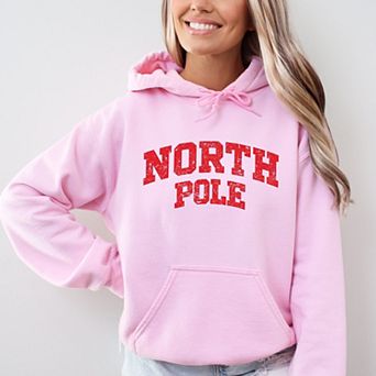 North Pole Varsity Arched Distressed - Women's Graphic Hoodie