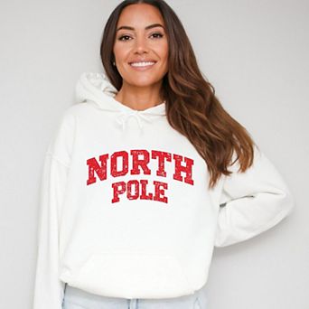 North Pole Varsity Arched Distressed - Women's Graphic Hoodie
